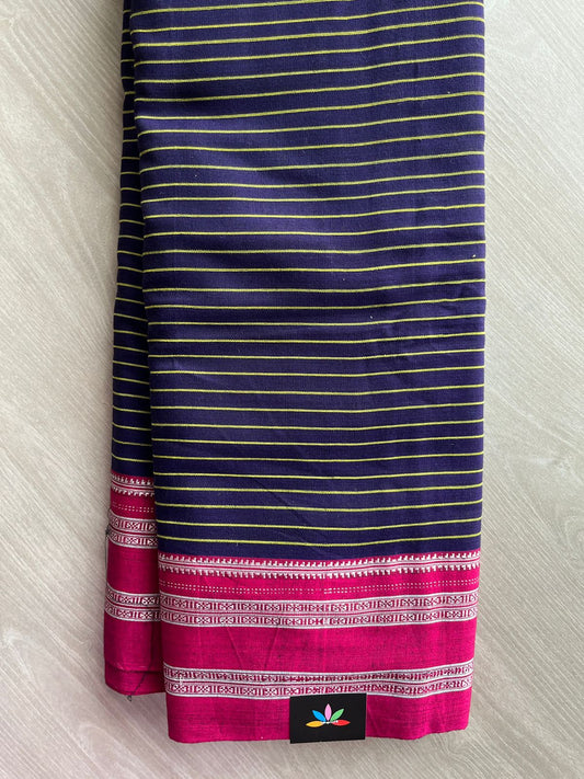Handloom Mercerized Cotton Saree-19505