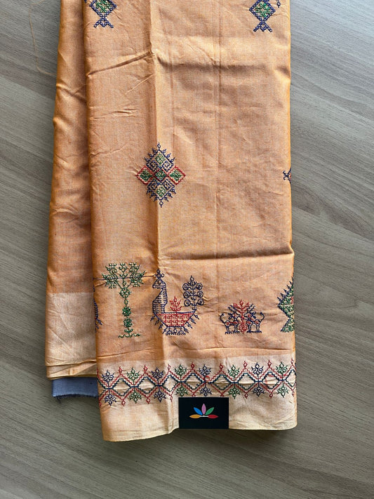Kasuti Machine Embroidered Art Silk Saree -19530