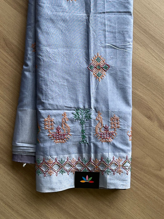 Kasuti Machine Embroidered Art Silk Saree -19533