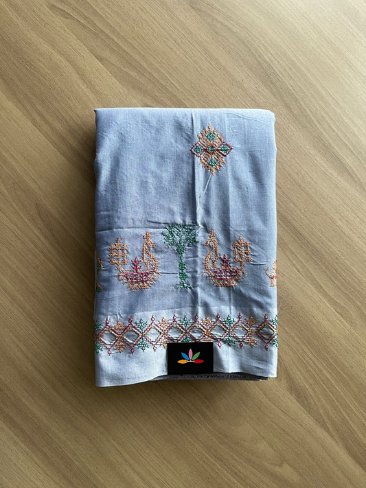 Kasuti Machine Embroidered Art Silk Saree -19533