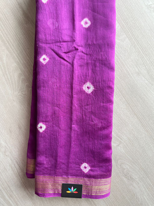 Handcrafted Chanderi Silk Cotton Saree with zari border-27416