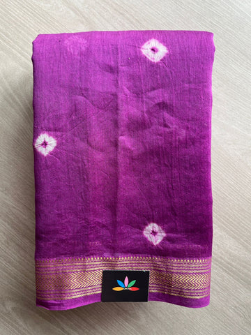 Handcrafted Chanderi Silk Cotton Saree with zari border-27416