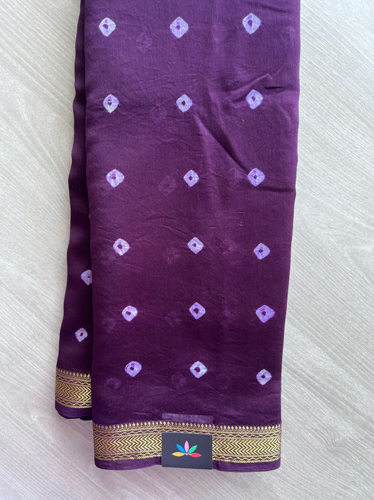 Handblock Printed Zari Border Chanderi Cotton Silk Saree -31384