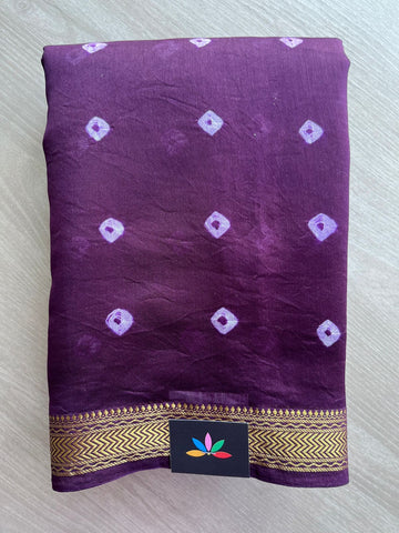 Handblock Printed Zari Border Chanderi Cotton Silk Saree -31384