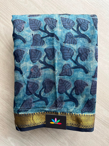 Natural Dyed Zari Border Chanderi Cotton Silk Saree - 33451