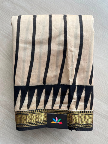 Zari Border Chanderi Cotton Silk Saree - 33460