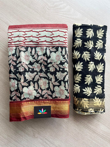 Zari Border Chanderi Cotton Silk Saree - 33461