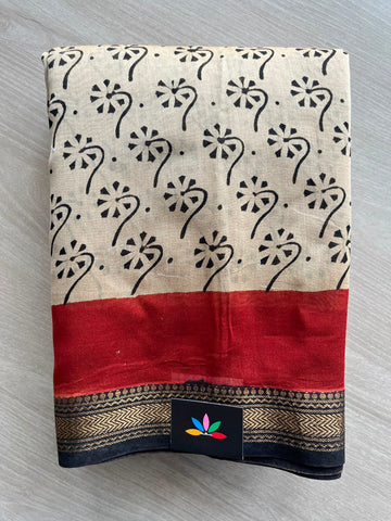 Zari Border Chanderi Cotton Silk Saree - 33462