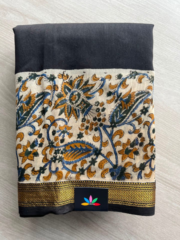 Zari Border Chanderi Cotton Silk Saree - 33720