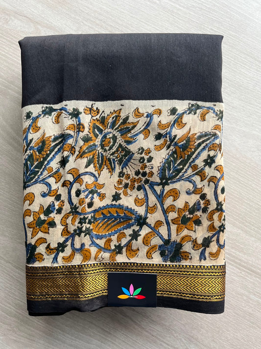 Black Zari Border Chanderi Cotton Silk Saree - 33720