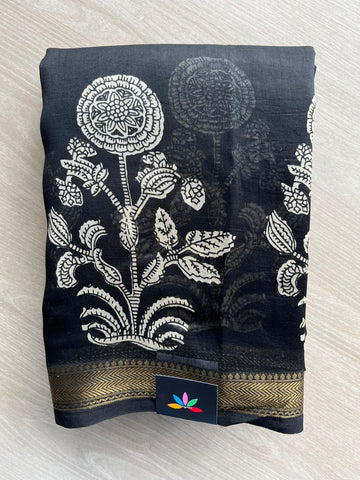 Zari Border Chanderi Cotton Silk Saree - 35206