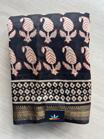 Zari Border Chanderi Cotton Silk Saree - 35211