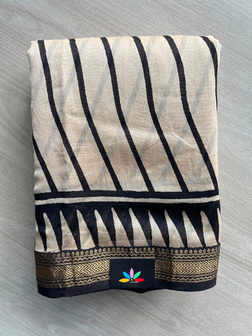 Zari Border Chanderi Cotton Silk Saree - 35212