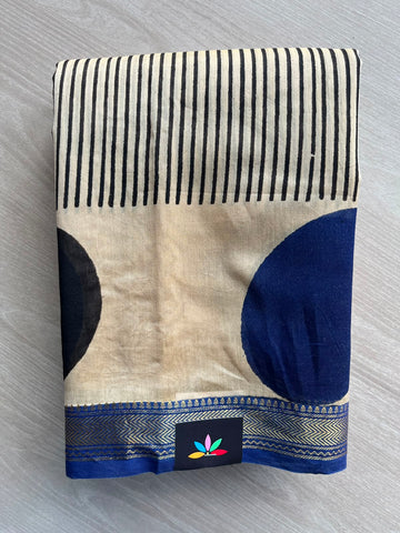 Zari Border Chanderi Cotton Silk Saree - 35216