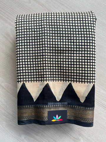 Zari Border Chanderi Cotton Silk Saree - 35217