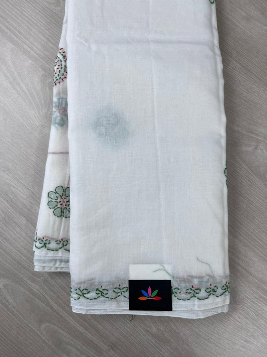 Simple Chikankari Cotton Saree-10435