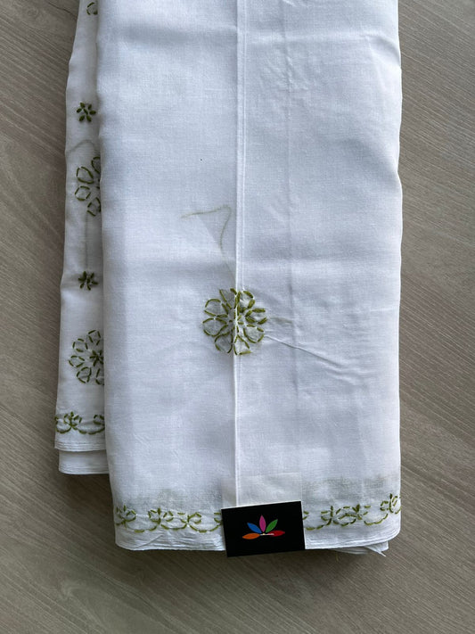 Simple Chikankari Cotton Saree-10437