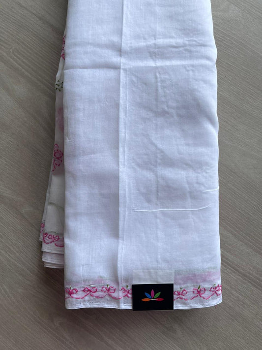 Simple Chikankari Cotton Saree-10440