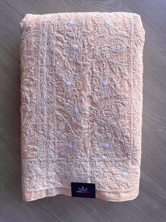 All Over Jaal Chikankari  Voile Cotton Saree - 28305