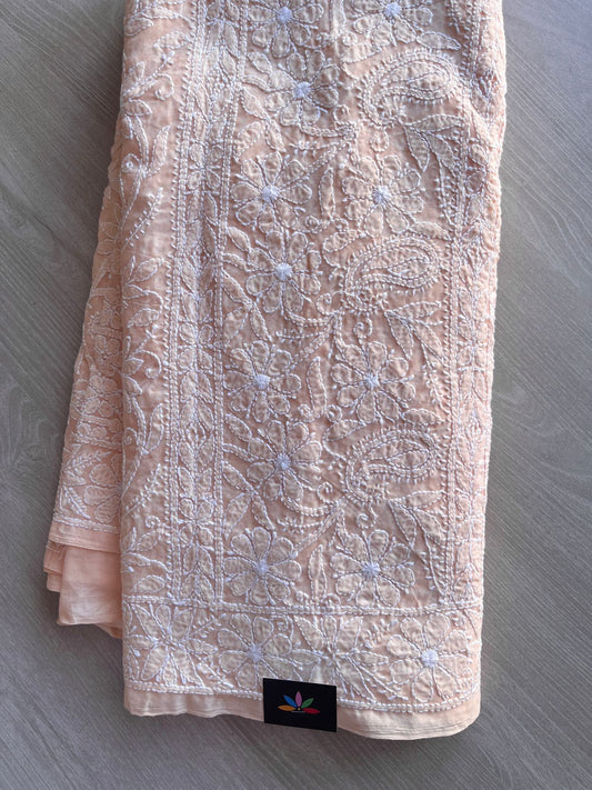 All Over Jaal Chikankari  Voile Cotton Saree - 28305