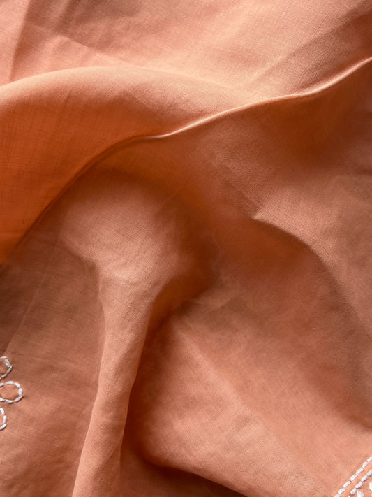 Hand Embroidered Voile Cotton Saree - 28343