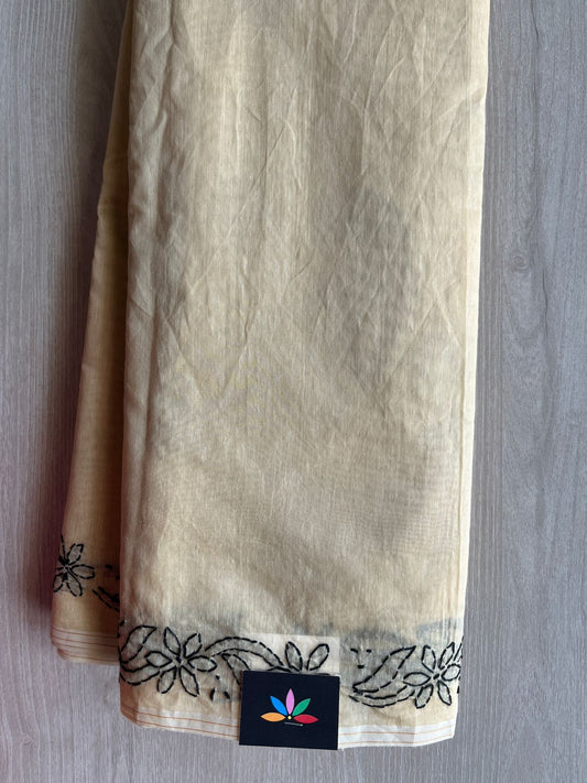 Chikankari  Chanderi  Cotton Silk Saree - 28932