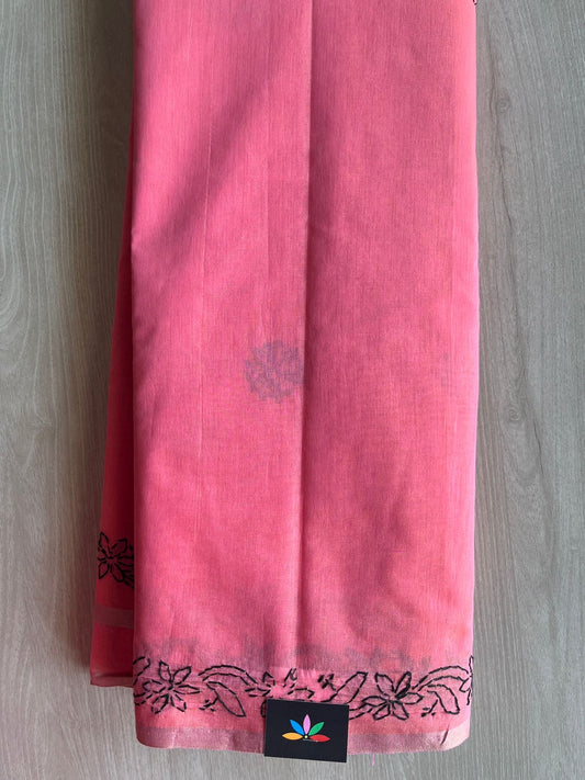 Chikankari  Chanderi  Cotton Silk Saree - 28933