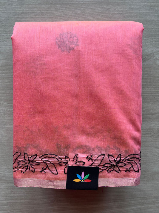 Chikankari  Chanderi  Cotton Silk Saree - 28933