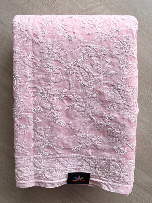 All Over Jaal Chikankari  Voile Cotton Saree - 34340