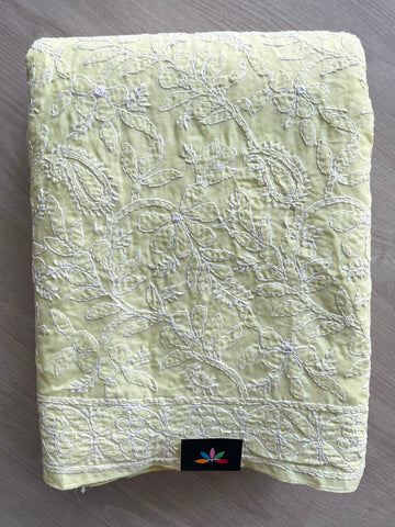 All Over Jaal Chikankari  Voile Cotton Saree - 34341