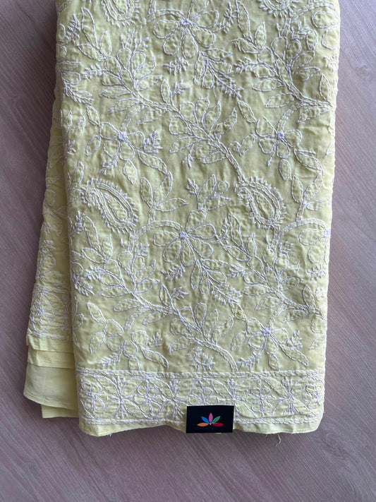 All Over Jaal Chikankari  Voile Cotton Saree - 34341