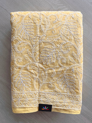 All Over Jaal Chikankari  Voile Cotton Saree - 34342