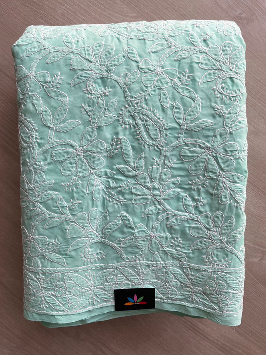 All Over Jaal Chikankari  Voile Cotton Saree - 34343
