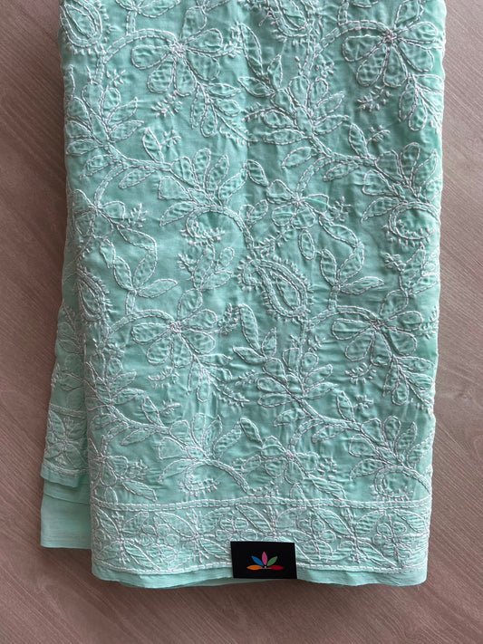 All Over Jaal Chikankari  Voile Cotton Saree - 34343