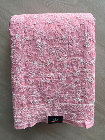 All Over Jaal Chikankari  Voile Cotton Saree - 34344