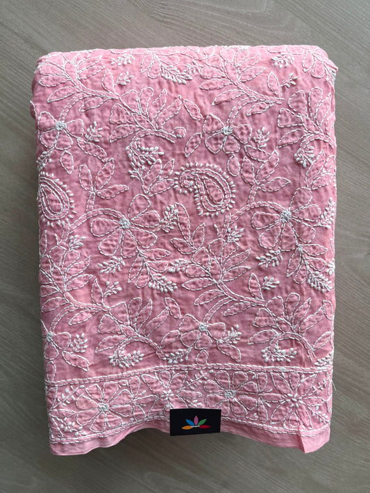 All Over Jaal Chikankari  Voile Cotton Saree - 34344