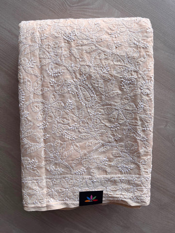 All Over Jaal Chikankari  Voile Cotton Saree - 34345
