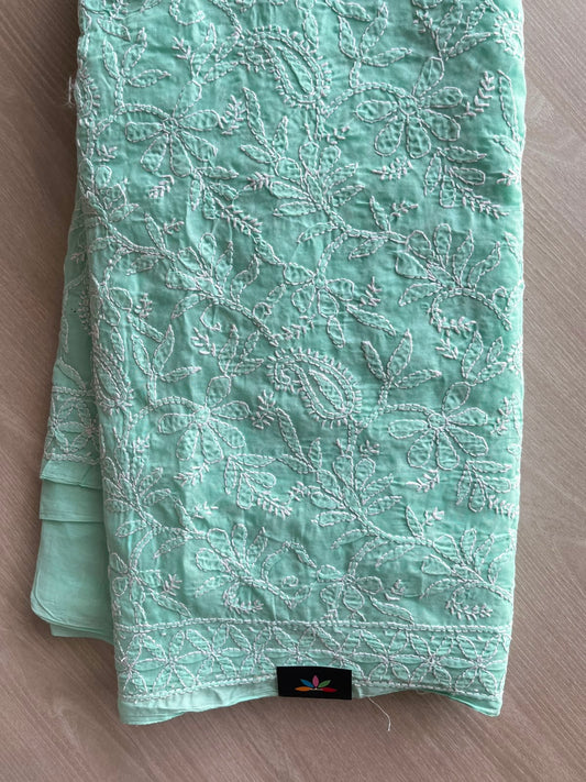 All Over Jaal Chikankari  Voile Cotton Saree - 34346