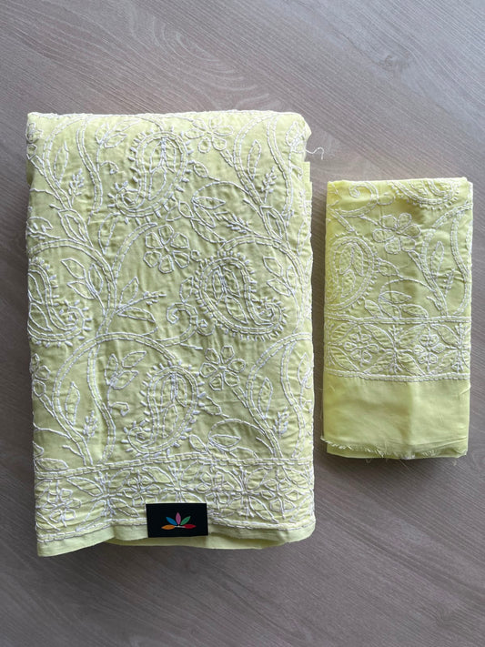 All Over Jaal Chikankari  Voile Cotton Saree - 34347