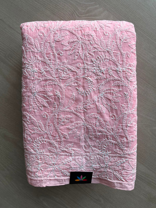 All Over Jaal Chikankari  Voile Cotton Saree - 34348