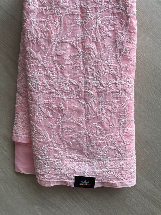 All Over Jaal Chikankari  Voile Cotton Saree - 34348