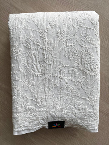 All Over Jaal Chikankari  Voile Cotton Saree - 34351