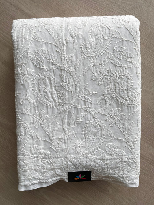 All Over Jaal Chikankari  Voile Cotton Saree - 34351