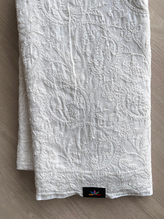 All Over Jaal Chikankari  Voile Cotton Saree - 34351