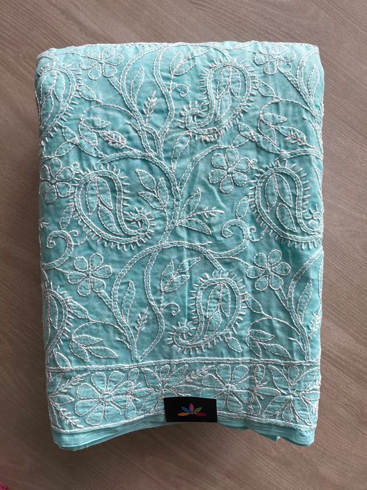 All Over Jaal Chikankari  Voile Cotton Saree - 34352