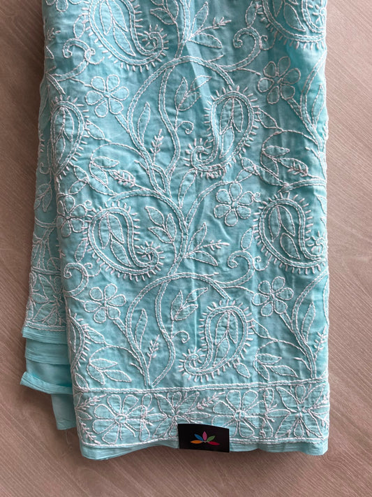 All Over Jaal Chikankari  Voile Cotton Saree - 34352