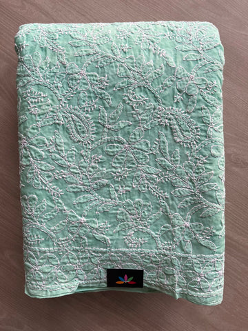 All Over Jaal Chikankari  Voile Cotton Saree - 34353