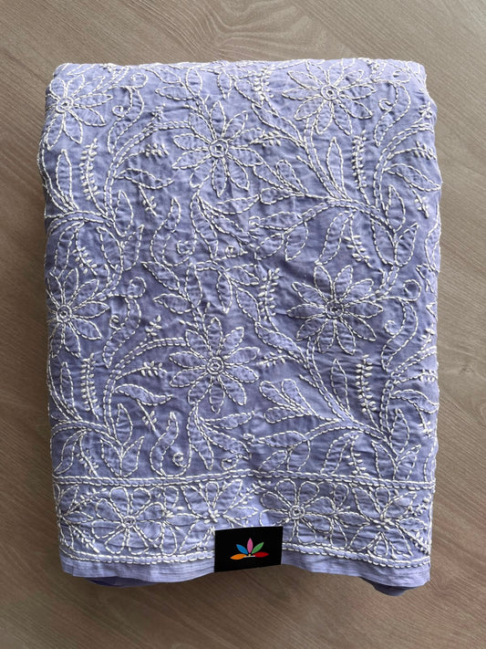 All Over Jaal Chikankari  Voile Cotton Saree - 34354