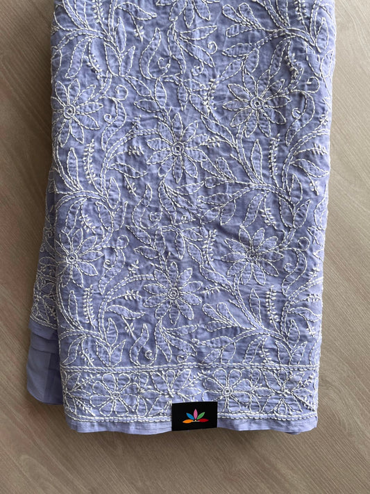All Over Jaal Chikankari  Voile Cotton Saree - 34354