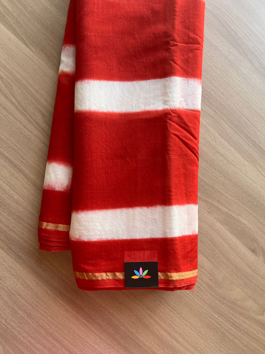 Handblock Printed Chanderi Cotton Silk Saree -15141